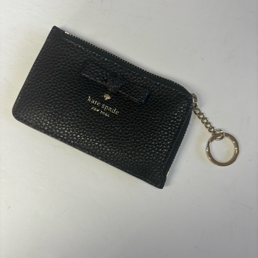 Kate Spade Poppy Black Pebbled Leather Card Holder